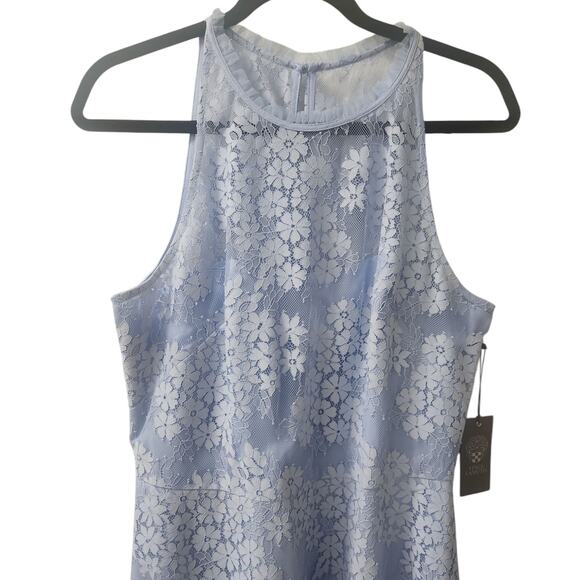 Vince Camuto Blue Lace Halter Neck Dress w/ Pockets Size 14 - Picture 7 of 14